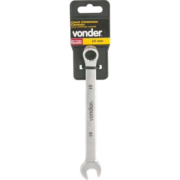 Chave-Combinada-Vonder-10-mm-Em-Aco-Cromo-Vanadio-Cromada-Encartelada