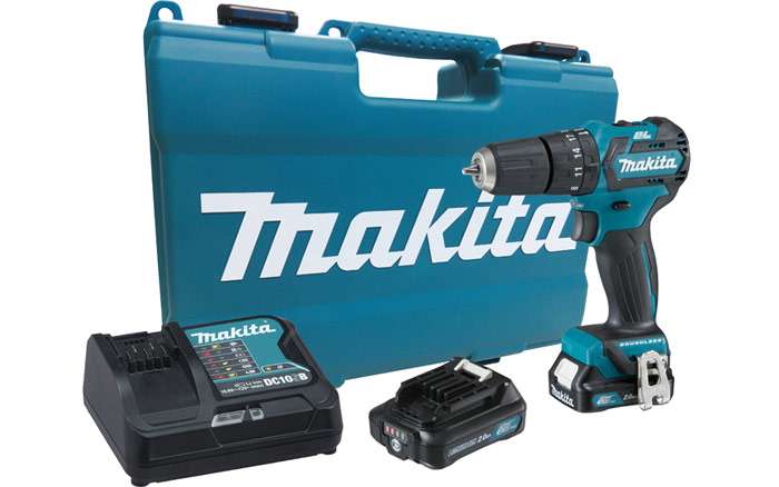 Parafusadeira-Furadeira-de-Impacto-a-Bateria-Makita-3-8--HP332DSAE-12V---2-baterias---Carregador---Maleta-Bit