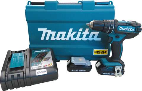 Parafusadeira-Furadeira-de-Impacto-a-Bateria-Makita-DHP482RAE-18V---2-Baterias---Carregador---Maleta
