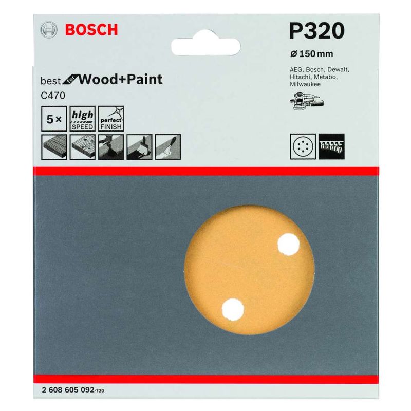 Disco-de-Lixa-Bosch-C470-Best-for-Wood-Paint-150mm-G320---5-unidades