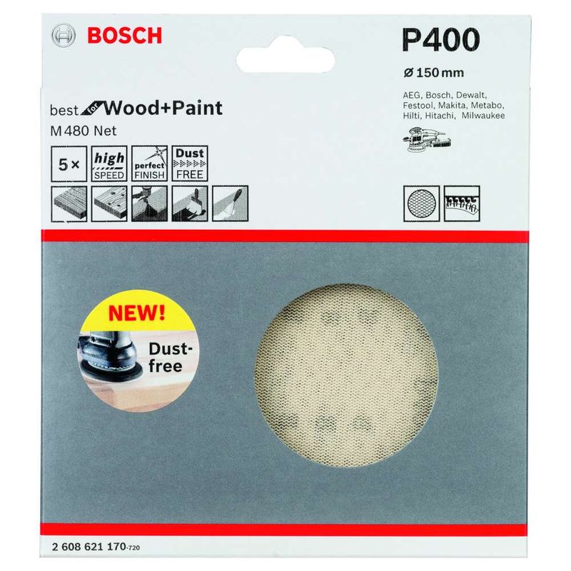 Disco-de-Lixa-Bosch-M480-Best-for-Wood---Paint-150mm-G400---5-unidades