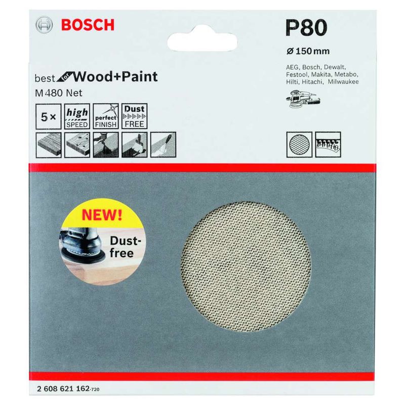 Disco-de-Lixa-Bosch-M480-Best-for-Wood---Paint-150mm-G80---5-unidades