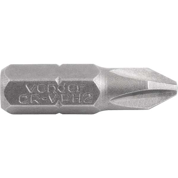 Bits-Ponteira-Phillips-Vonder-com-Encaixe-1-4--Nº-2-X-25-mm-Cartela-com-5-Pecas
