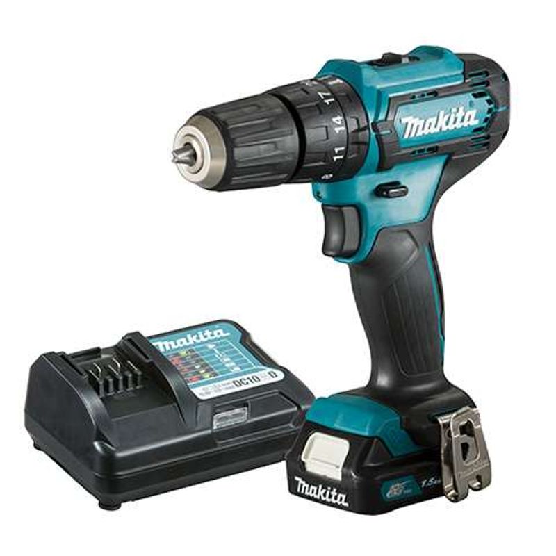 Kit-Combo-Makita-Parafusadeira-Furadeira-De-Impacto-12V-HP333DWYX3---Aparador-de-Grama-a-Bateria-12V-UR100DZX--Bateria-de-ions-de-litio-12V-BL1021B