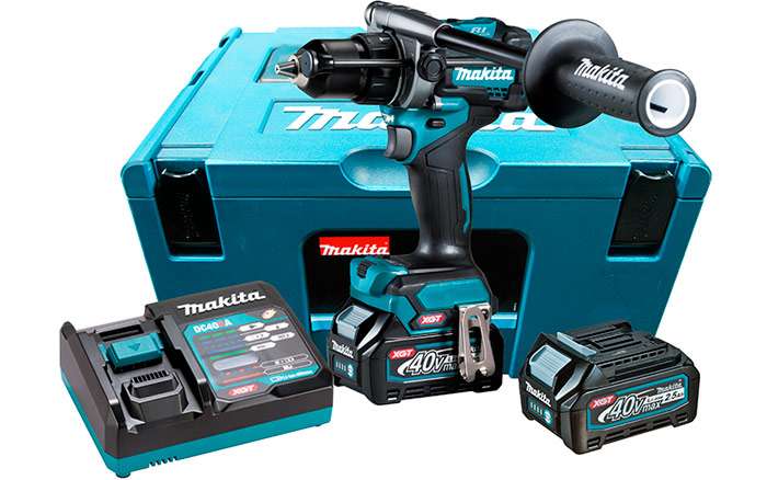Parafusadeira-Furadeira-de-Impacto-a-Bateria-Makita-HP001GD201-1-2--40V---2-baterias---Carregador---Maleta-MAK-Pac-Acessorios