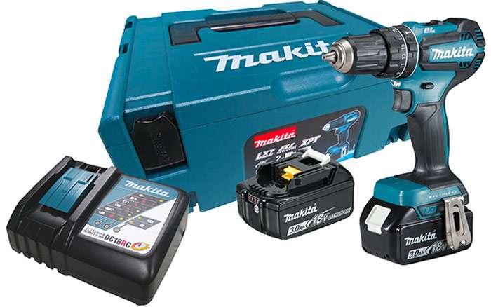 Parafusadeira-Furadeira-de-Impacto-a-Bateria-Makita-1-2--DHP485RFJ-18V---2-baterias---Carregador---Maleta-MAK-PAC-Bit