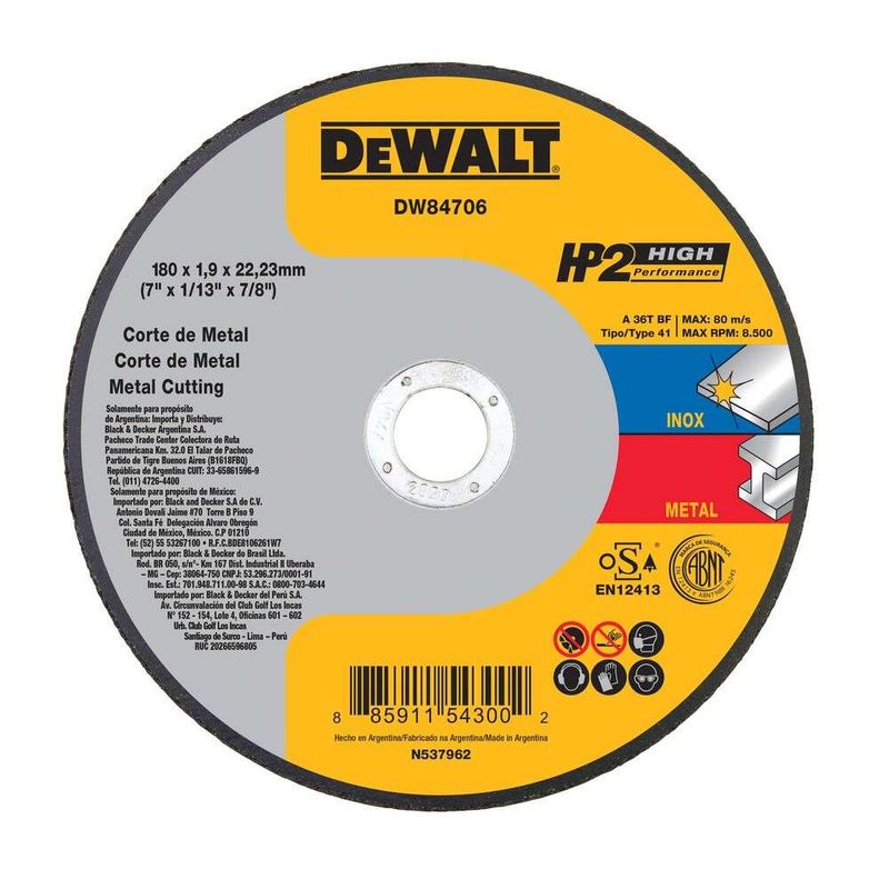 Disco-de-Corte-Dewalt-7--DW84706-Hp12-Performance-Superior