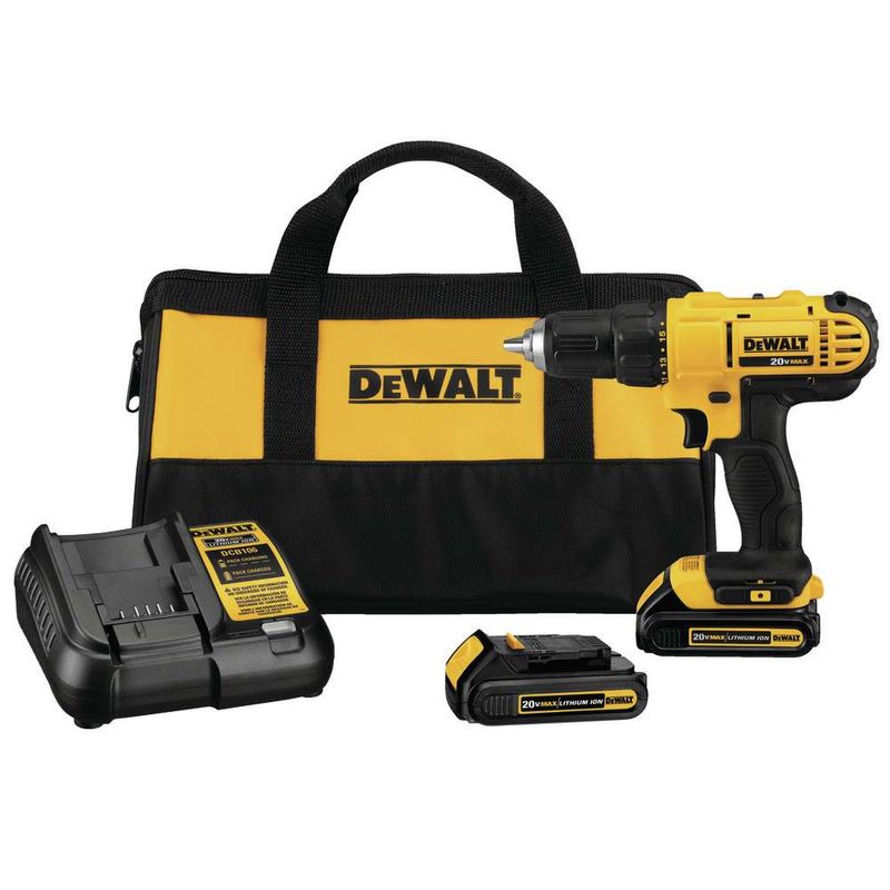 Parafusadeira-Furadeira-a-Bateria-Dewalt-1-2--DCD771C2-BR-20V-Max-Li-Ion---2-Baterias-20V---Carregador-Bivolt