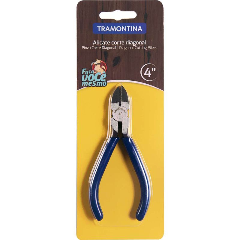 Alicate-com-Corte-Diagonal-Tramontina-4--Basic-Aco-Especial-com-Empunhadura-em-PVC-Azul