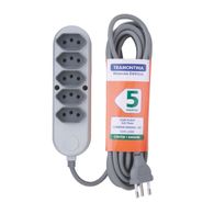 Extensão Múltipla 5 Tomadas Tramontina 2P+T 10 A 250 V 5 m