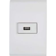 Conjunto 4x2 com 1 Tomada Tramontina USB 1.5 A Bivolt Liz Branco