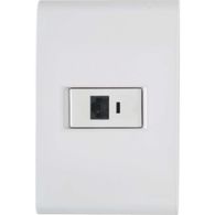 Conjunto 4x2 com 1 Tomada Tramontina Telefone RJ11 Liz Branco