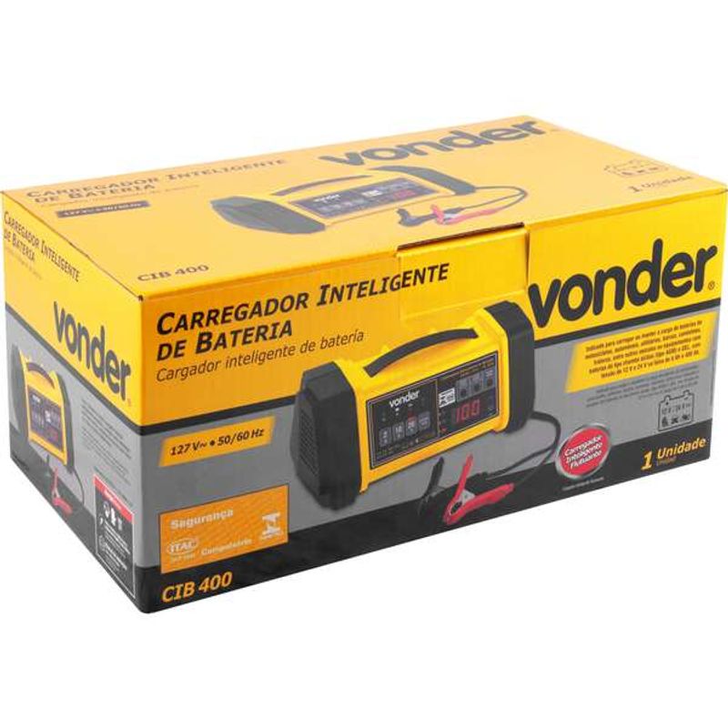 Carregador-Inteligente-de-Bateria-Vonder-Cib-400-127V-Carregador-Inteligente-de-Bateria-Vonder-Cib-400-110V