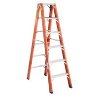 Escada Americana Duplo Acesso Fibra de Vidro com 6 degraus em Alumínio Escafort EAF303 1,8m