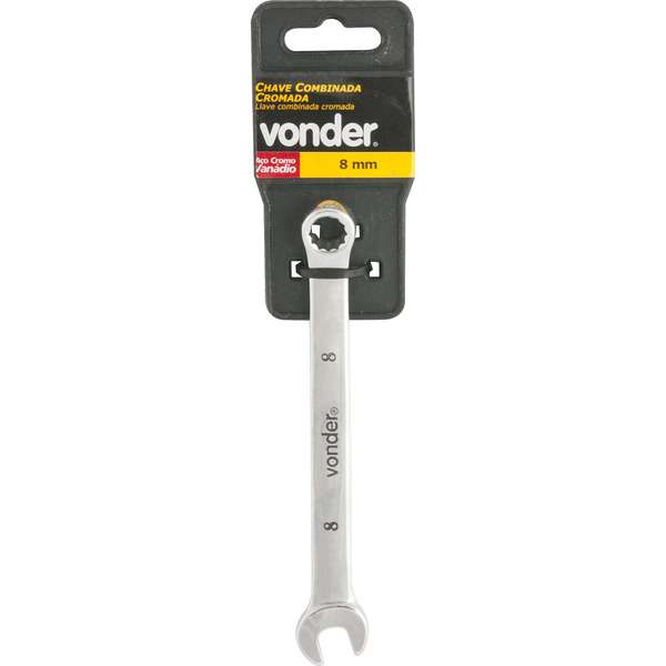Chave-Combinada-Vonder-8-mm-Em-Aco-Cromo-Vanadio-Cromada-Encartelada