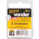 Bits-Ponteira-Phillips-Vonder-com-Encaixe-1-4--Nº-2-X-50-mm-Cartela-com-5-Pecas