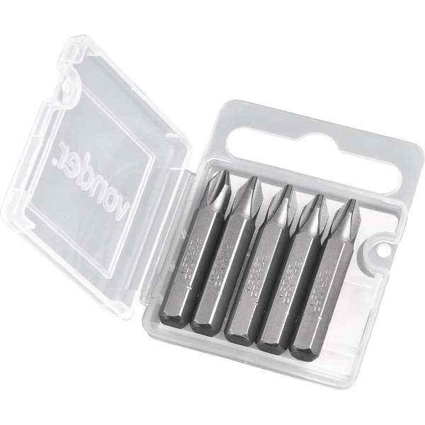 Bits-Ponteira-Phillips-Vonder-com-Encaixe-1-4--Nº-2-X-38-mm-Cartela-com-5-Pecas