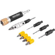 Jogo de Bits/Ponteiras e Brocas Escariadoras Vonder encaixe de 1/4" com 11 peças