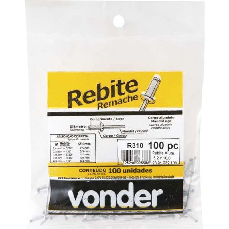 Rebite-de-Repuxo-Vonder-32-mm-X-10-mm