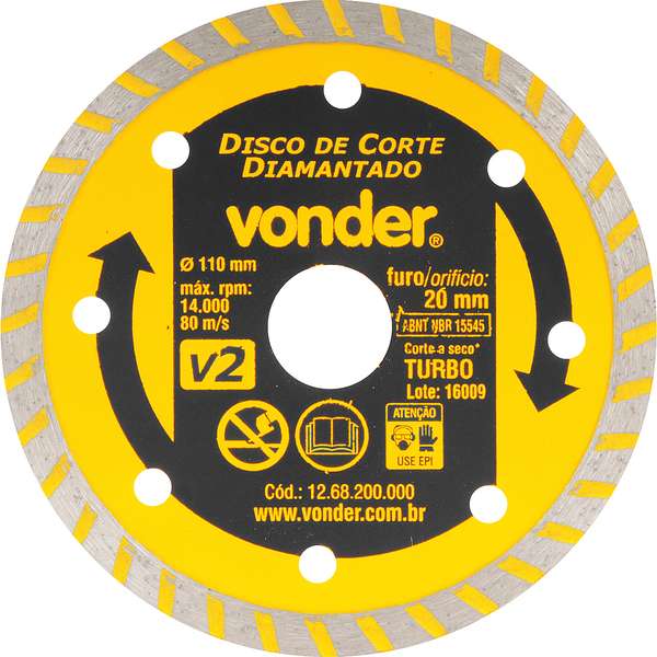 Disco-de-Corte-Diamantado-Vonder-110-mm-Furo-de-20-mm-Turbo-V2