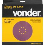Disco-de-Lixa-Vonder-com-225mm-Grao-150-Para-A-Lixadeira-Lpv-600-E-Lpv-1000