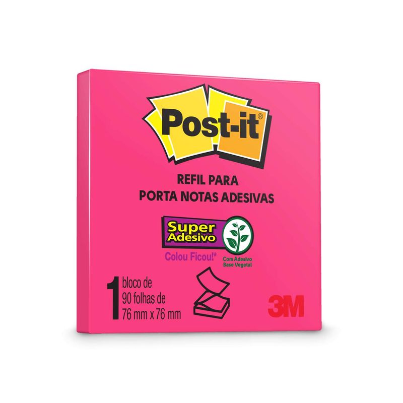 Bloco-de-Notas-Super-Adesivas-3M™-Post-it®-Refil-Rosa-Neon-76mmx76mm---90-folhas