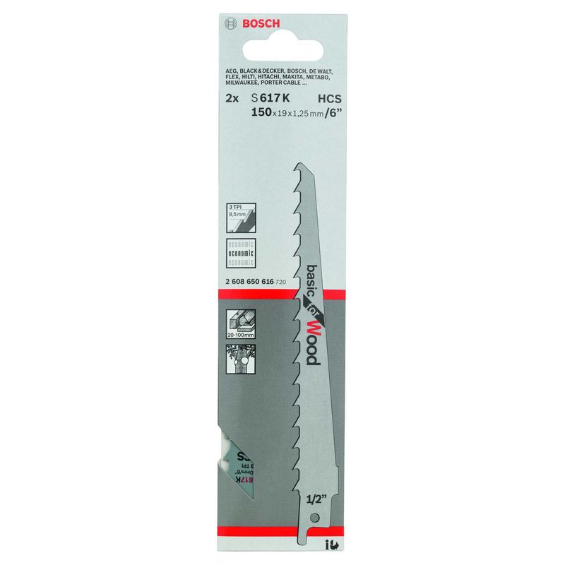 Lamina-de-serra-sabre-Bosch-S617K-Basic-for-Wood---2-unidades