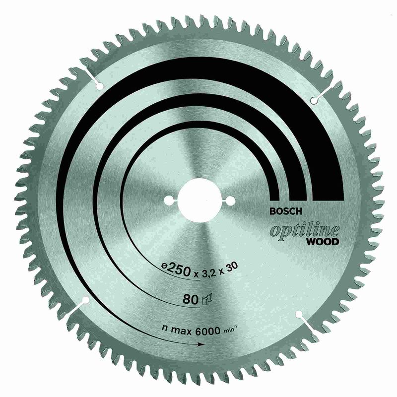 Disco-de-serra-circular-Bosch-Optiline-Wood-ø254-furo-de-30mm-espessura-de-18mm-60-dentes