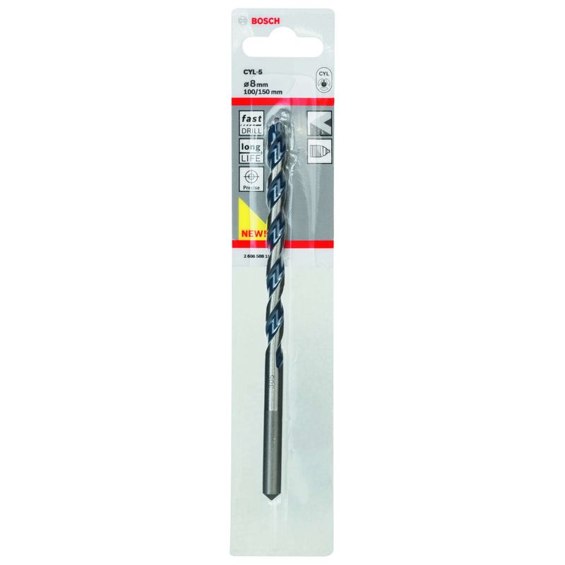 Broca-Bosch-CYL-5-para-concreto-e-pedra-Cilindrico-Ø8-x-100-x-150mm