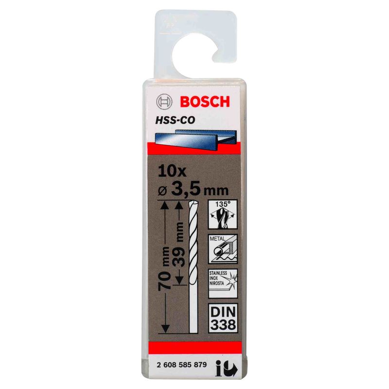 Broca-para-Metal-Bosch-Aco-Rapido---Liga-de-Cobalto-HSS-Co-35mm---10-unidades