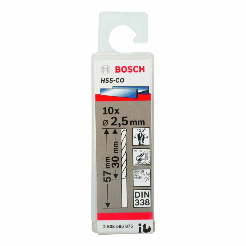 Broca-para-Metal-Bosch-Aco-Rapido---Liga-de-Cobalto-HSS-Co-25mm---10-unidades