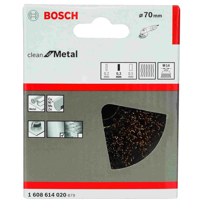 Escova-de-aco-Bosch-copo-para-esmerilhadeira-arame-ondulado-revestido-de-latao-70xmm