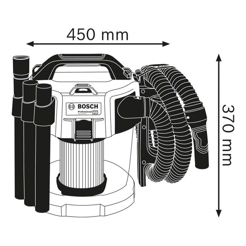 Aspirador-de-Po-a-Bateria-Bosch-GAS-18V-10-L18V-sem-Bateria-e-sem-Carregador