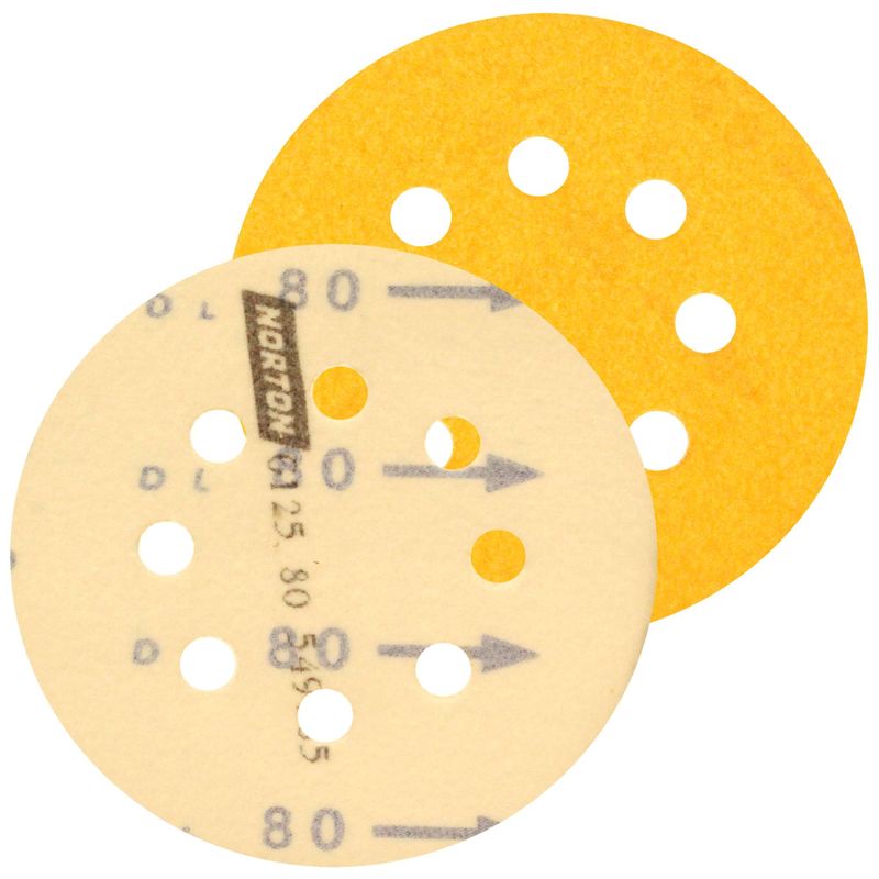 Kit-5-Discos-de-Lixa-Madeira-Norton-G125-Grao-80-127mm-8-furos