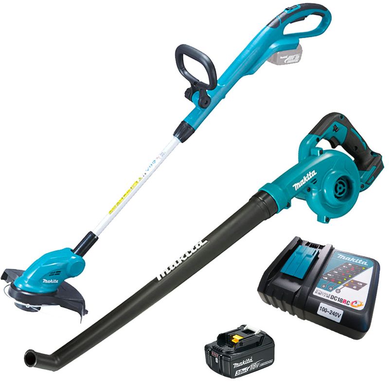 kit-makita-aparador-de-grama-dur181-soprador-de-folha-dub186-bateria-18v-3-0ah-carregador-bivolt