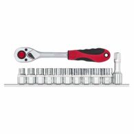 Jogo de Soquetes Sextavados 1/2″ 10-19mm com 12 Peças + Catraca Reversível 1/2″ Gedore Red