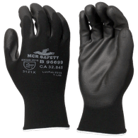 Luva Poliéster Preta B96699 MCR Cobertura PU 25cm