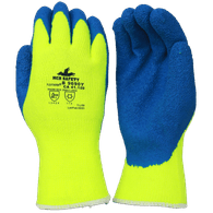 Luva de Acrílico/Algodão/Poliéster Limão B9690Y MCR 28cm Cobertura Látex Azul